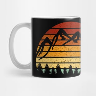 Vintage Sunset Mountains Gift For Nature Loving Mountaineers Mug